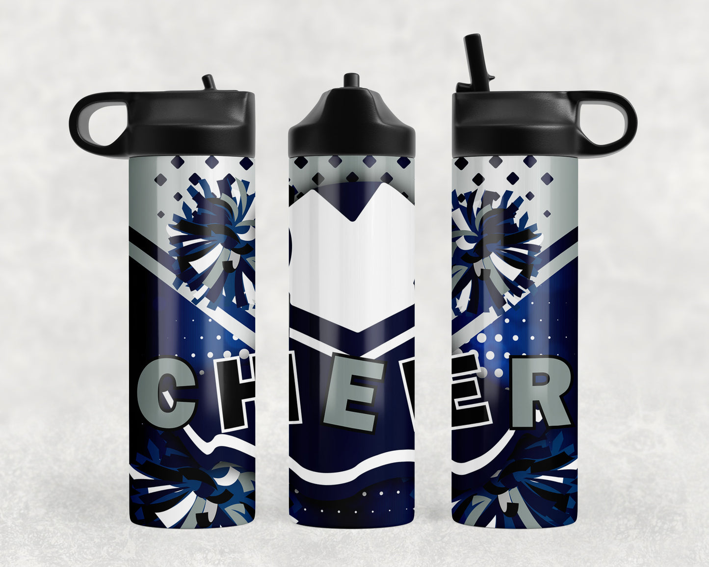 Blue And Silver Cheer Water Bottle - 416