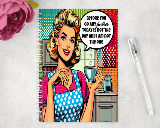 Funny Vintage Housewife Spiral Lined A5 Journal - 418