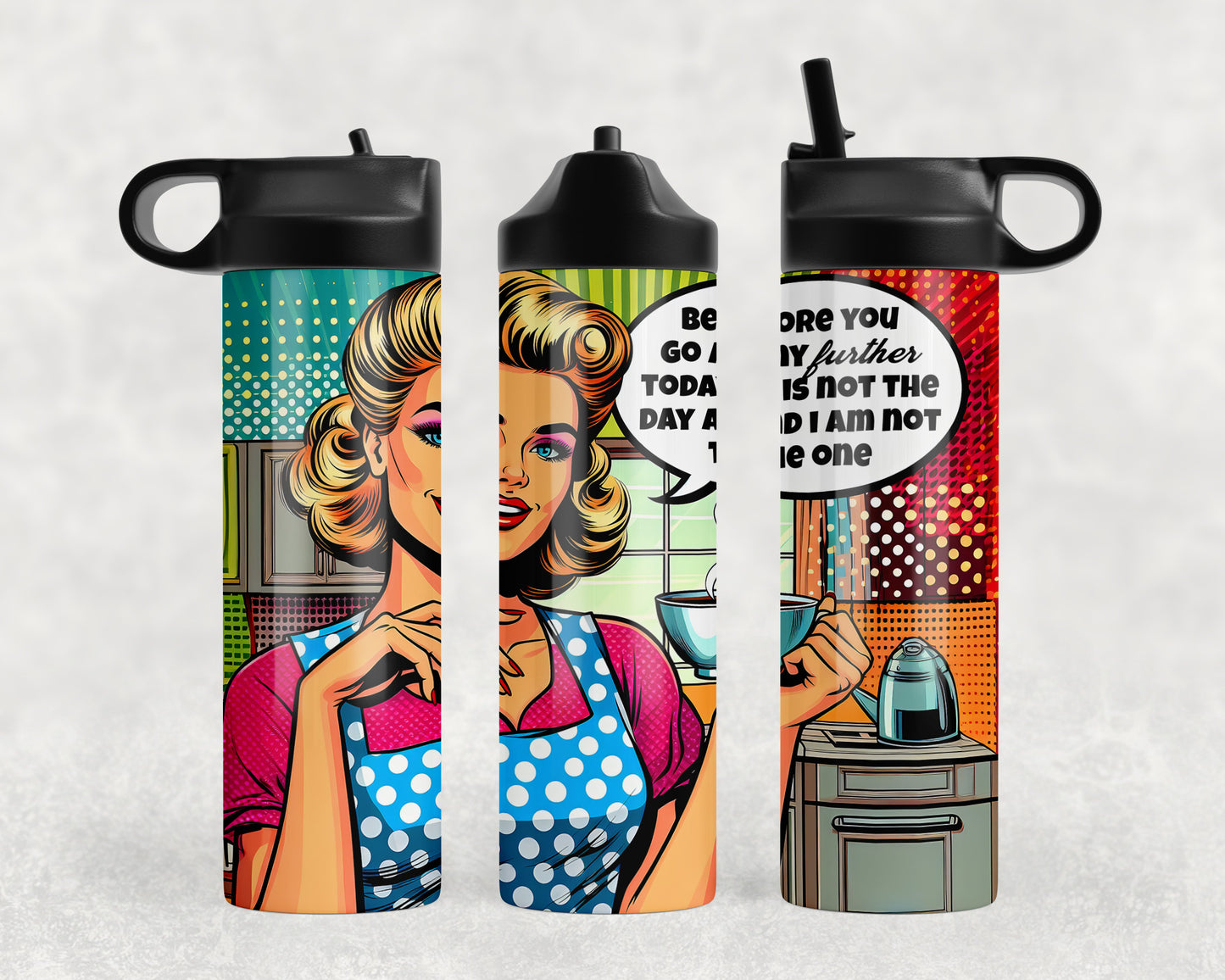 Funny Vintage Housewife Water Bottle - 418