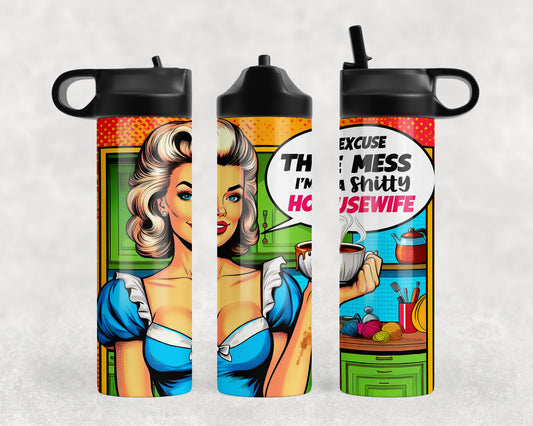 Funny Vintage Housewife Water Bottle - 420