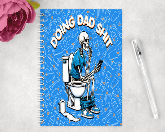 Funny Dad Skeleton Spiral Lined A5 Journal - 421