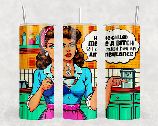 Funny Vintage Housewife 20oz Skinny Tumbler - 425