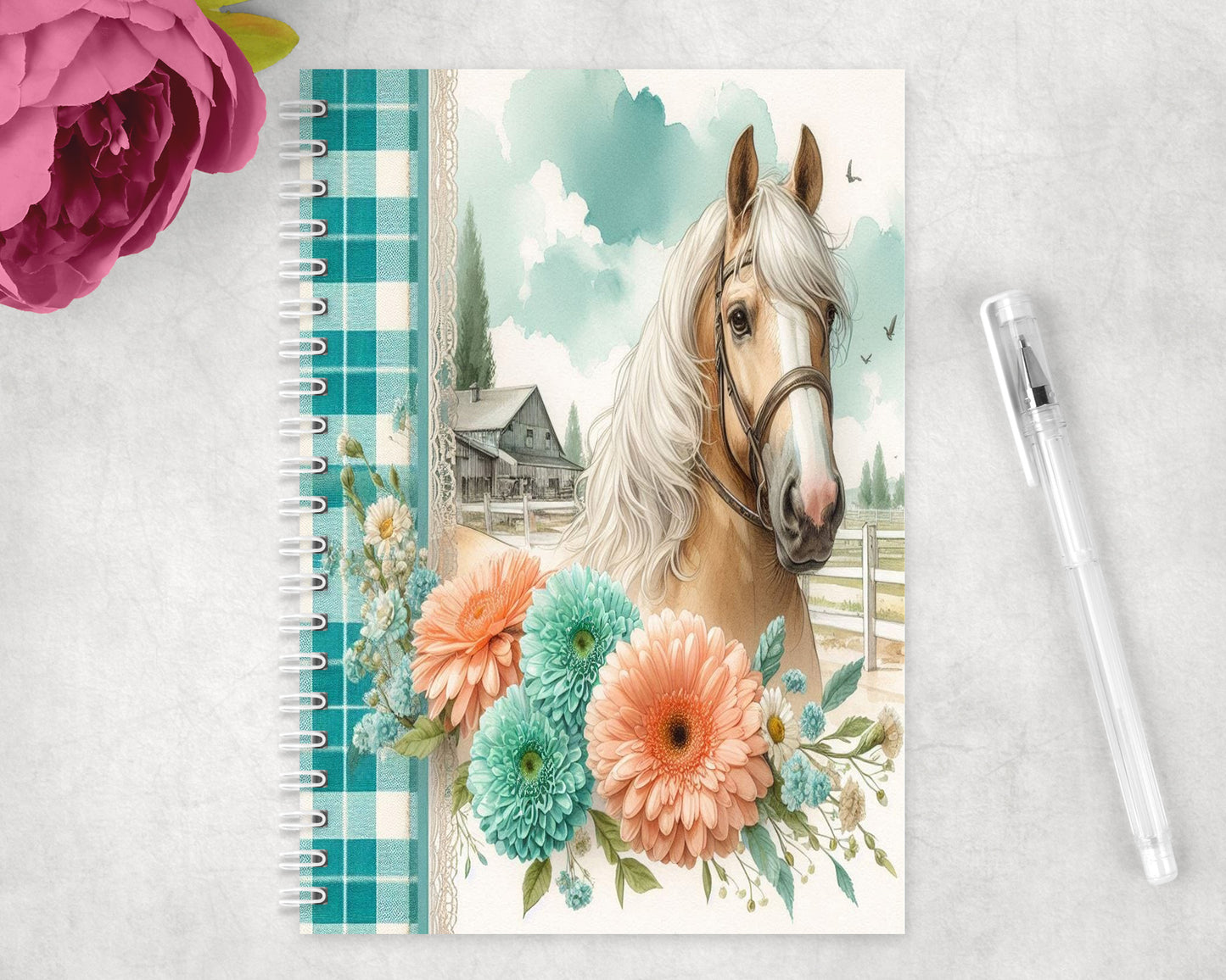 Horse Spiral Lined A5 Journal - 426