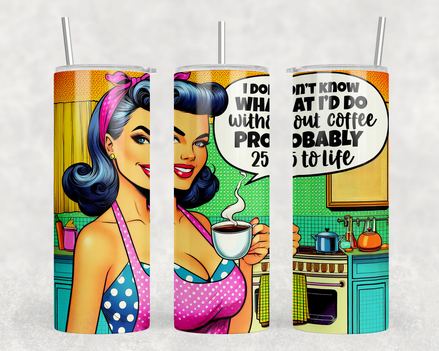 Funny Vintage Housewife 20oz Skinny Tumbler - 427