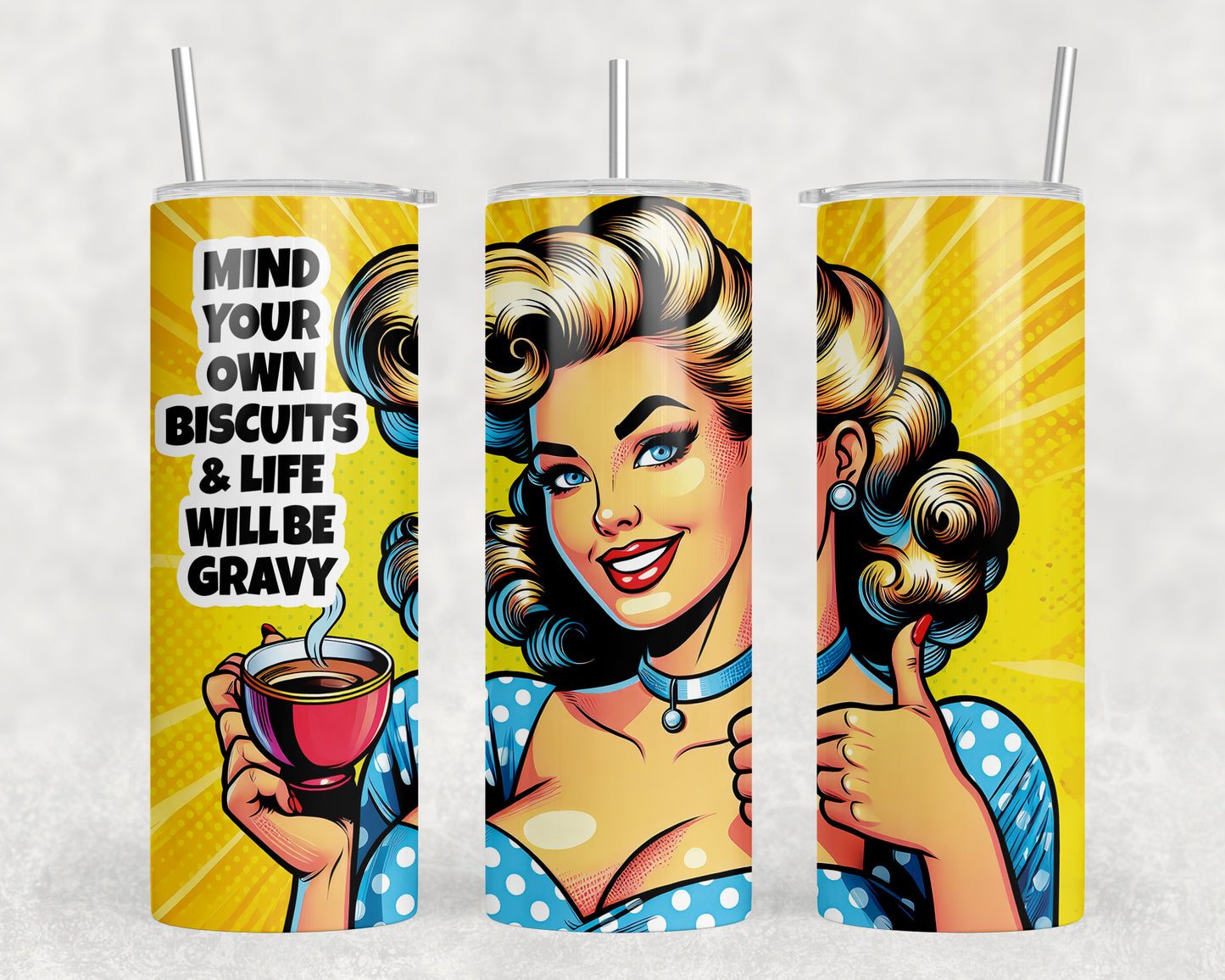 Funny Vintage Housewife 20oz Skinny Tumbler - 428