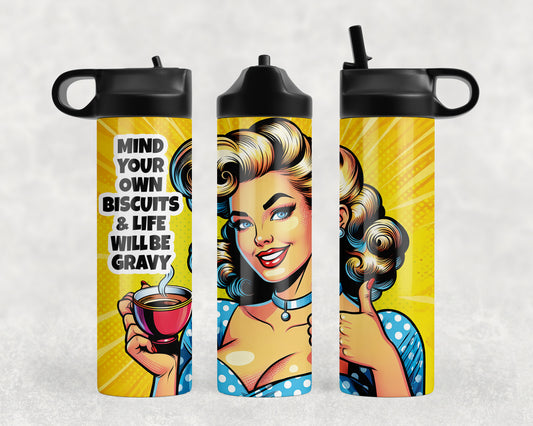 Funny Vintage Housewife Water Bottle - 428