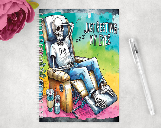 Funny Dad Skeleton Spiral Lined A5 Journal - 429