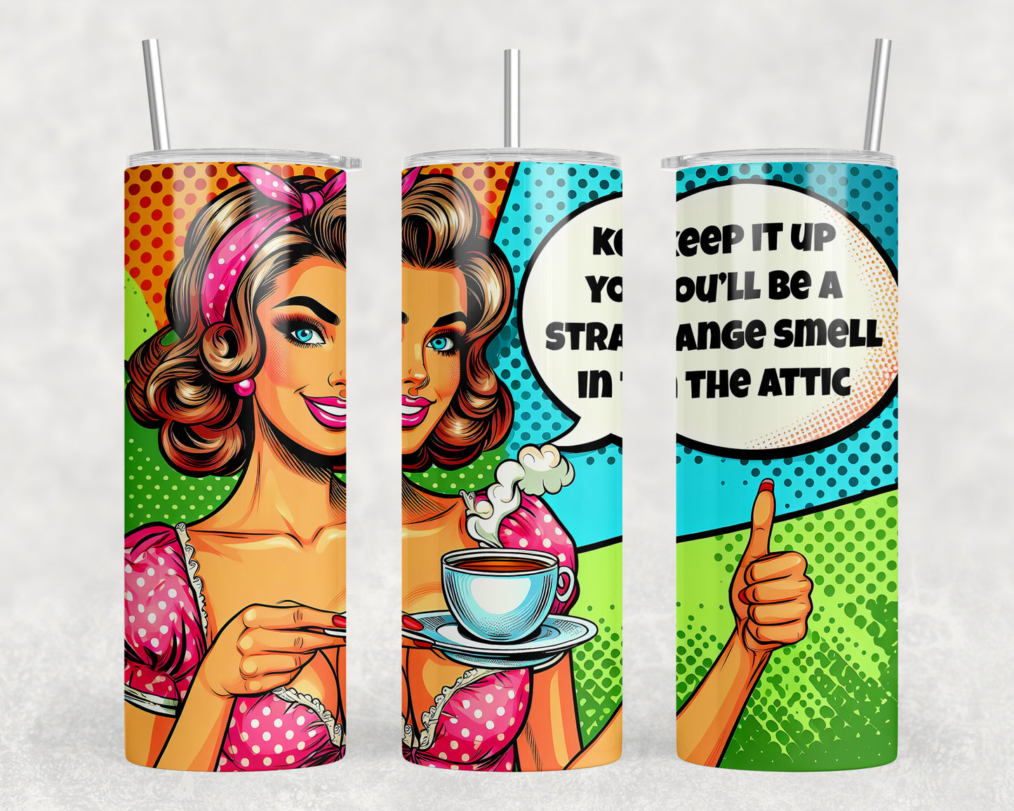 Funny Vintage Housewife 20oz Skinny Tumbler - 431