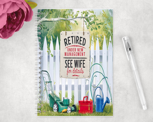 Funny Retired Spiral Lined A5 Journal - 434