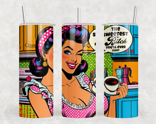 Funny Vintage Housewife 20oz Skinny Tumbler - 438