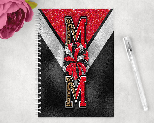 Red And Black Cheer Mom Spiral Lined A5 Journal - 442