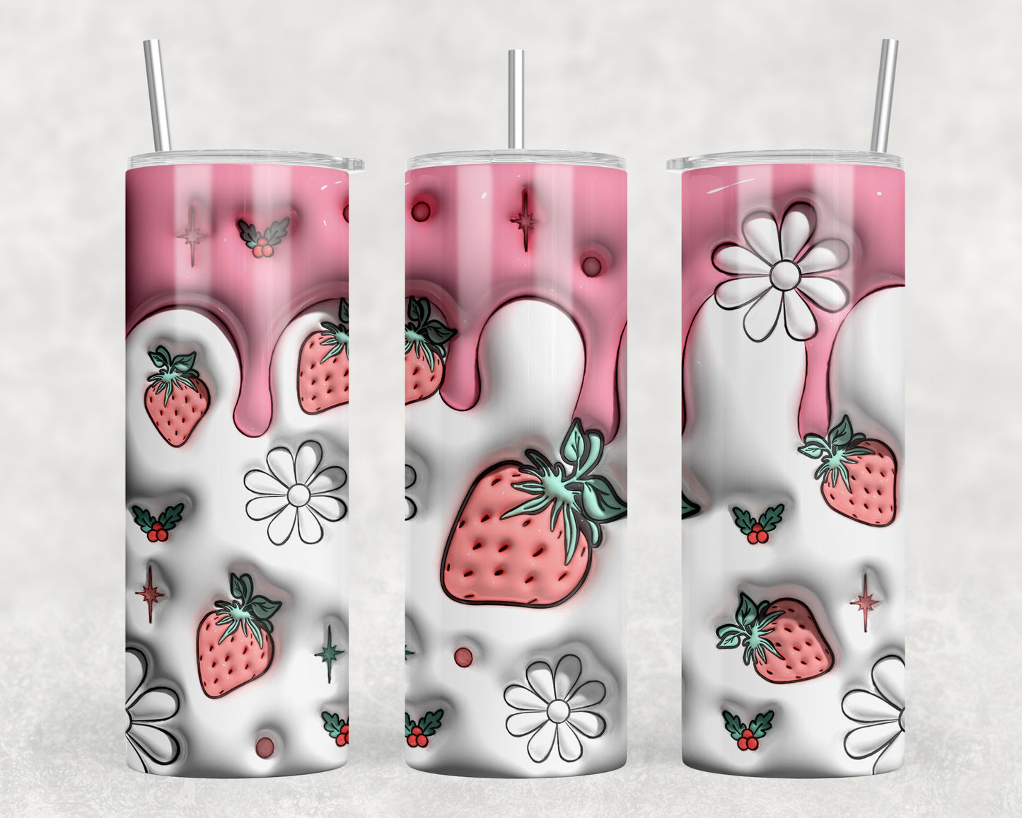 Strawberry Inflated 20oz Skinny Tumbler - 445