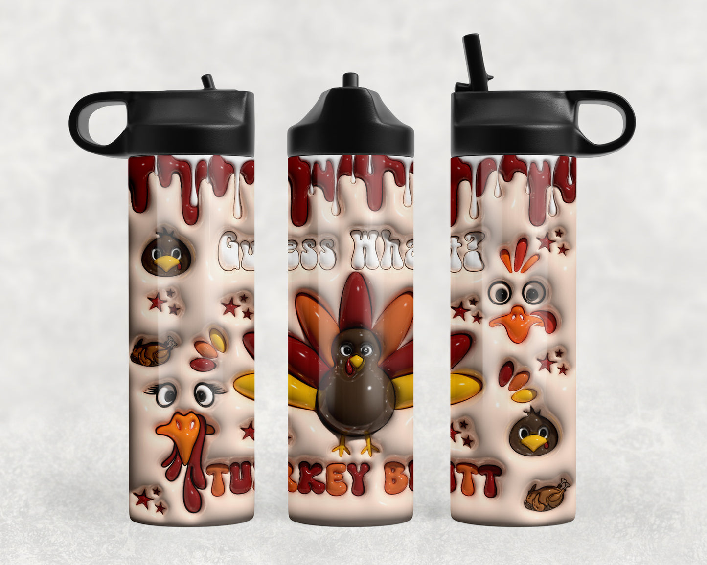 Funny Thanksgiving Inflated Water Bottle - 448