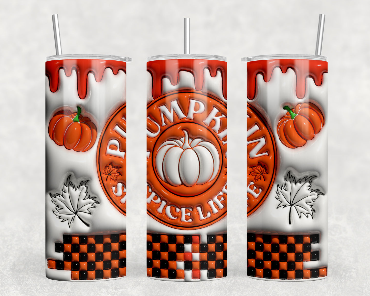 Pumpkin Spice Inflated 20oz Skinny Tumbler - 450