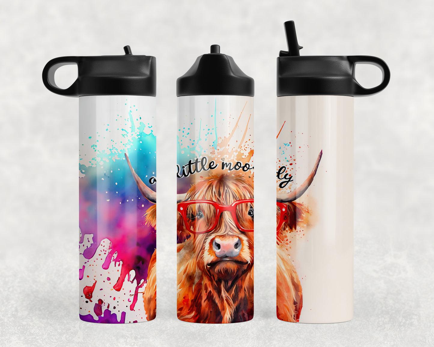 Funny Highland Cow Water Bottle - 451