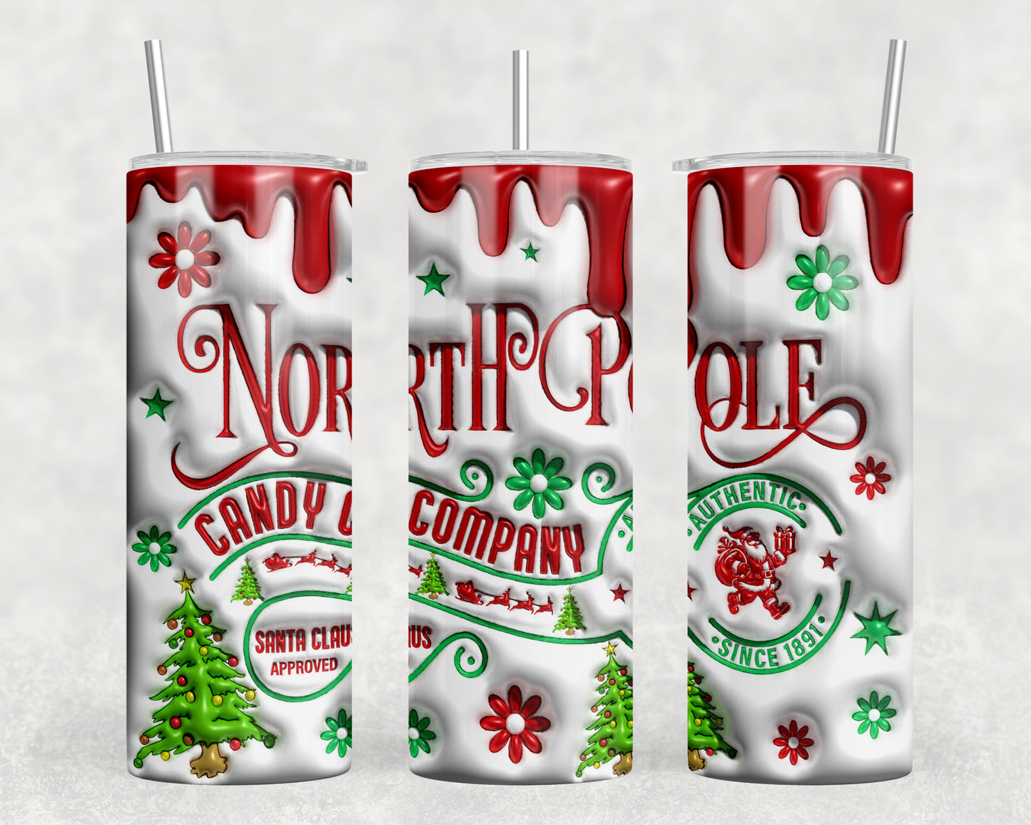 Christmas Inflated 20oz Skinny Tumbler - 453