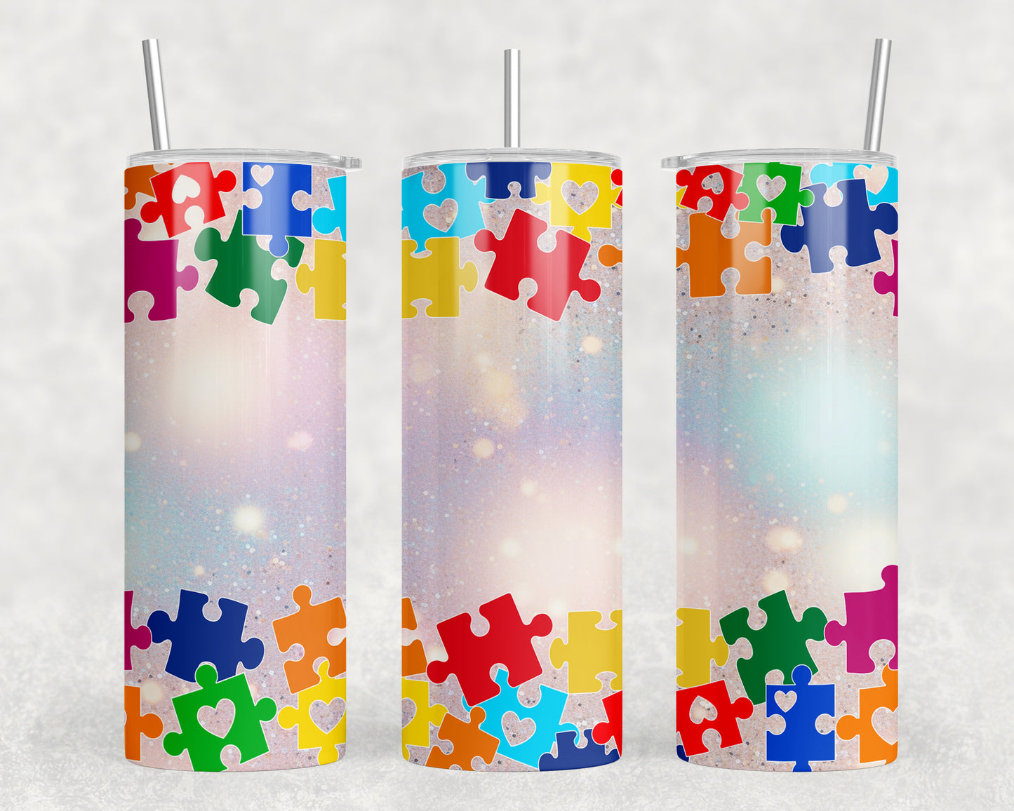 Puzzle Pieces 20oz Skinny Tumbler - 456