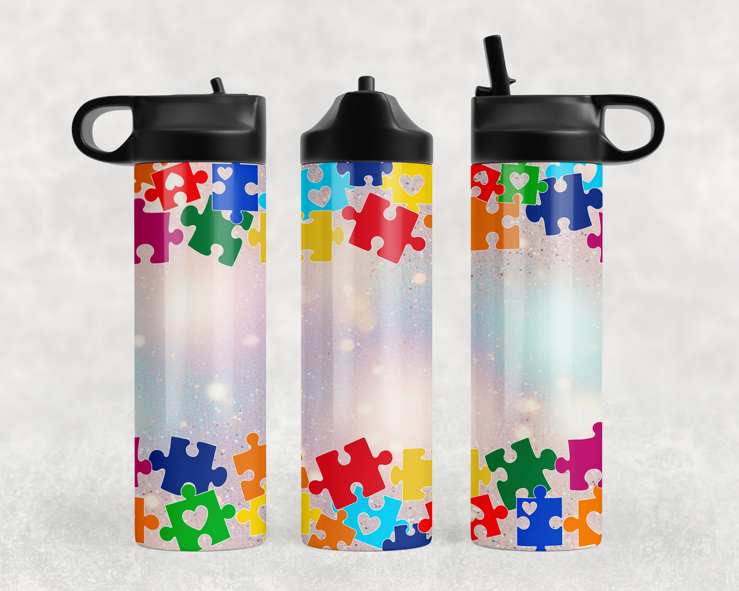 Puzzle Pieces Water Bottle - 456