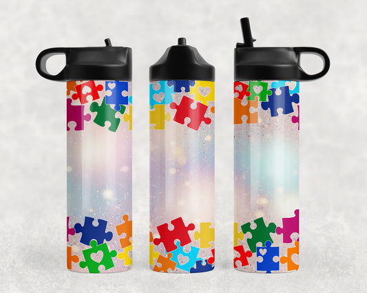 Puzzle Pieces Water Bottle - 456