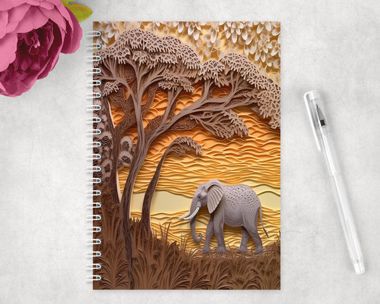 Elephant 3D Spiral Lined A5 Journal - 462