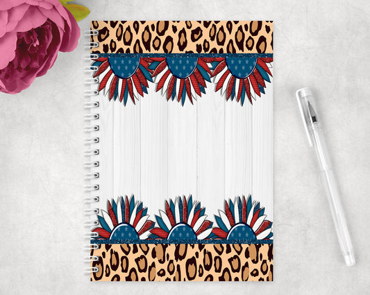 Patriotic Sunflower Spiral Lined A5 Journal - 465