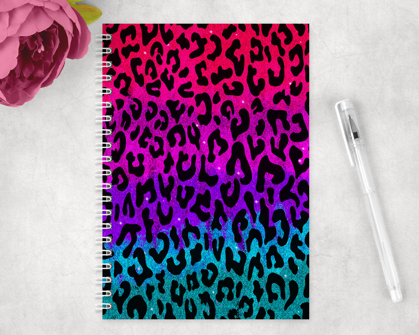 Leopard Print Spiral Lined A5 Journal - 468