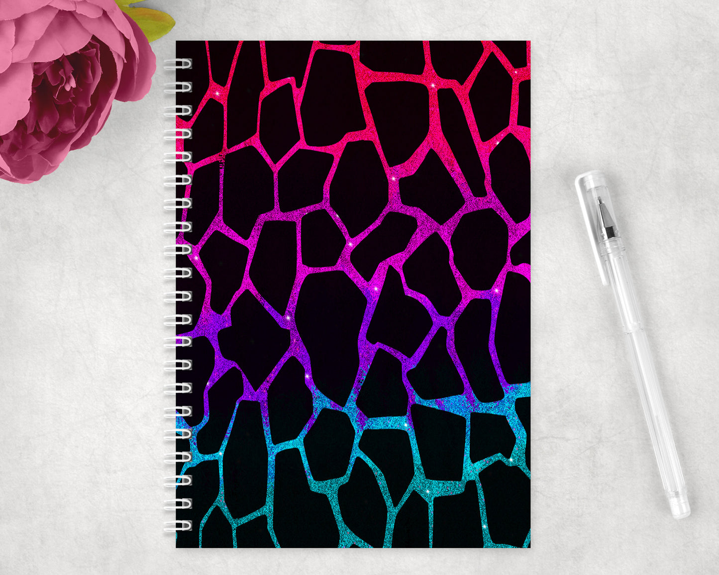 Giraffe Print Spiral Lined A5 Journal - 472