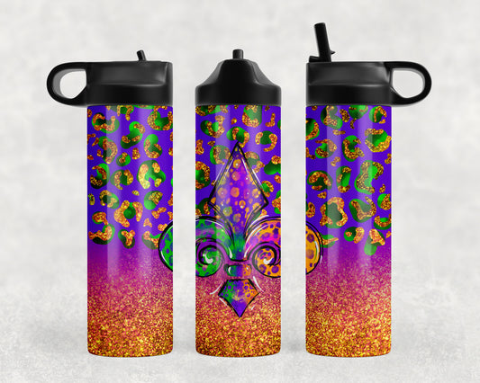 Mardi Gras Fleur De Lis Water Bottle - 480