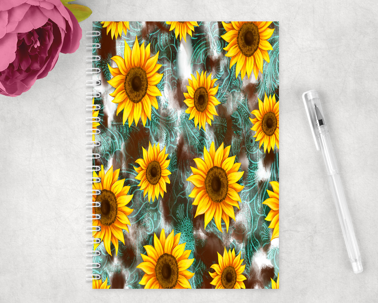 Western Sunflowers Spiral Lined A5 Journal - 496