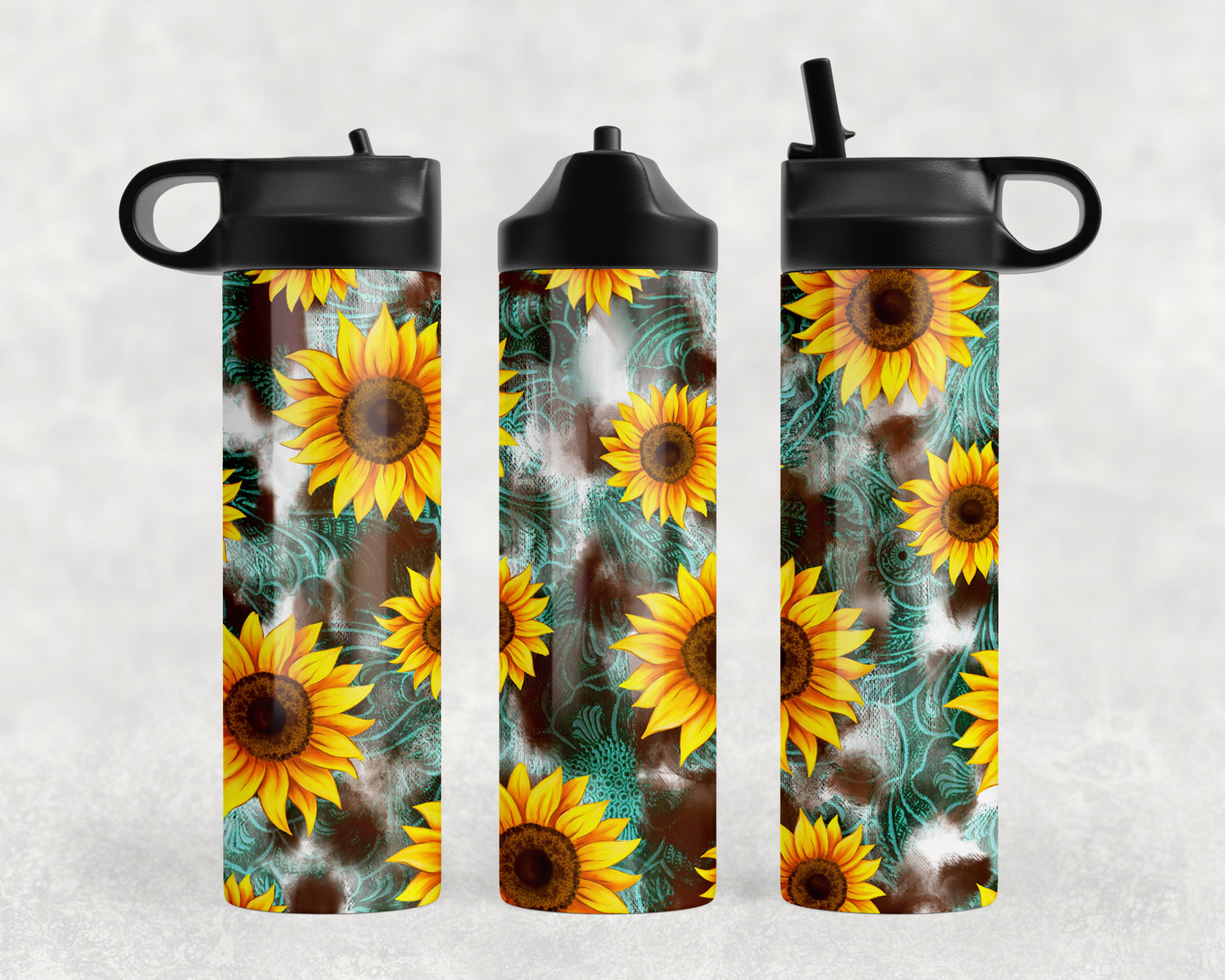 Western Sunflowers Water Bottle - 496