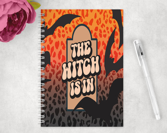 Halloween The Witch Is In Spiral Lined A5 Journal - 497