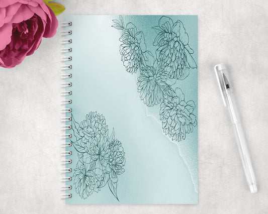 Minimalist Flowers Spiral Lined A5 Journal - 498