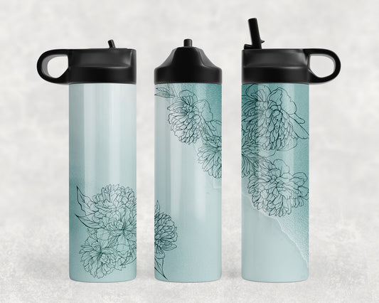 Minimalist Flowers Water Bottle - 498