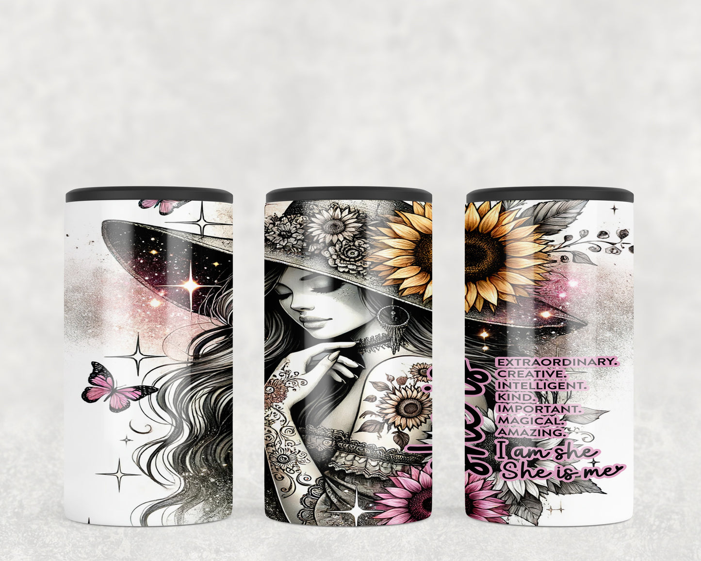 Positivity Tattoo Girl 5-in-1 Can Hugger Tumbler - 5228