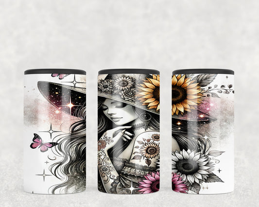 Tattoo Girl Sunflower 5-in-1 Can Hugger Tumbler - 5232