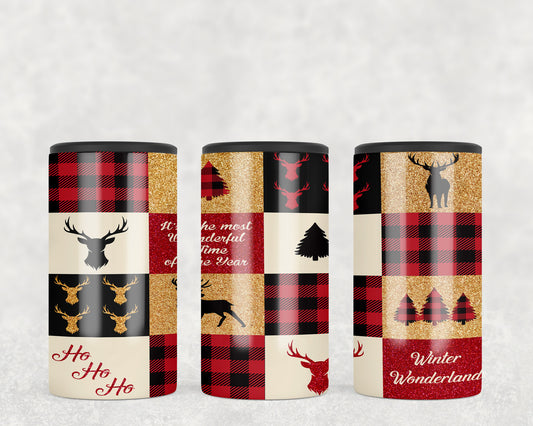 Christmas Winter Plaid 5-in-1 Can Hugger Tumbler - 5246