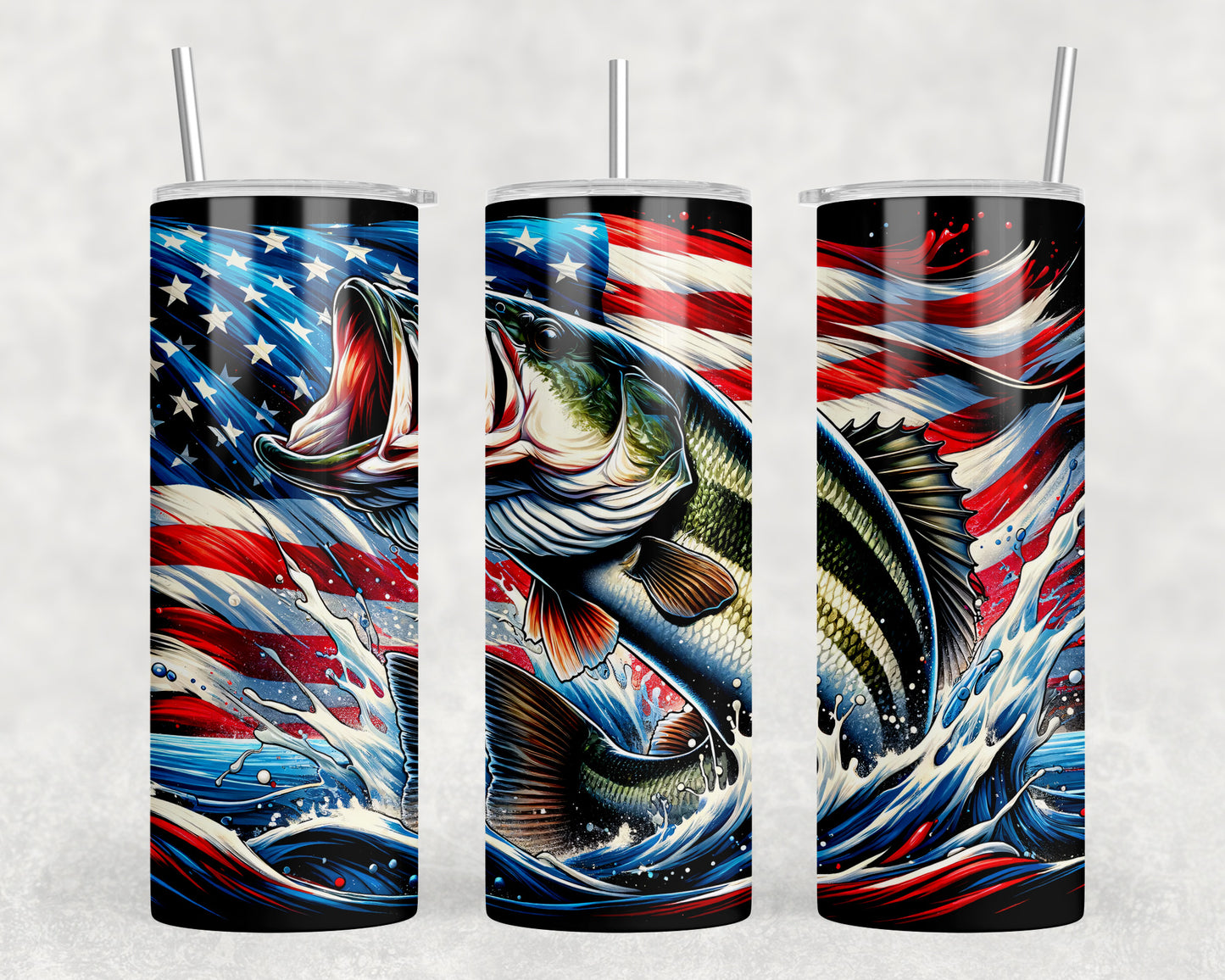 American Flag Fish 20oz Skinny Tumbler - 5258