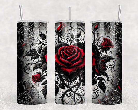 Gothic Heart Rose 20oz Skinny Tumbler - 5269