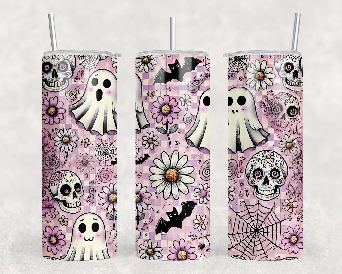 Cute Halloween Ghosts 20oz Skinny Tumbler - 5285