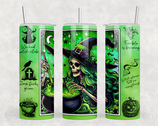 Halloween Witch Tarot Card 20oz Skinny Tumbler - 5313