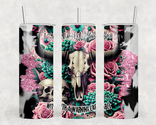 Western Skull Mashup 20oz Skinny Tumbler - 5318