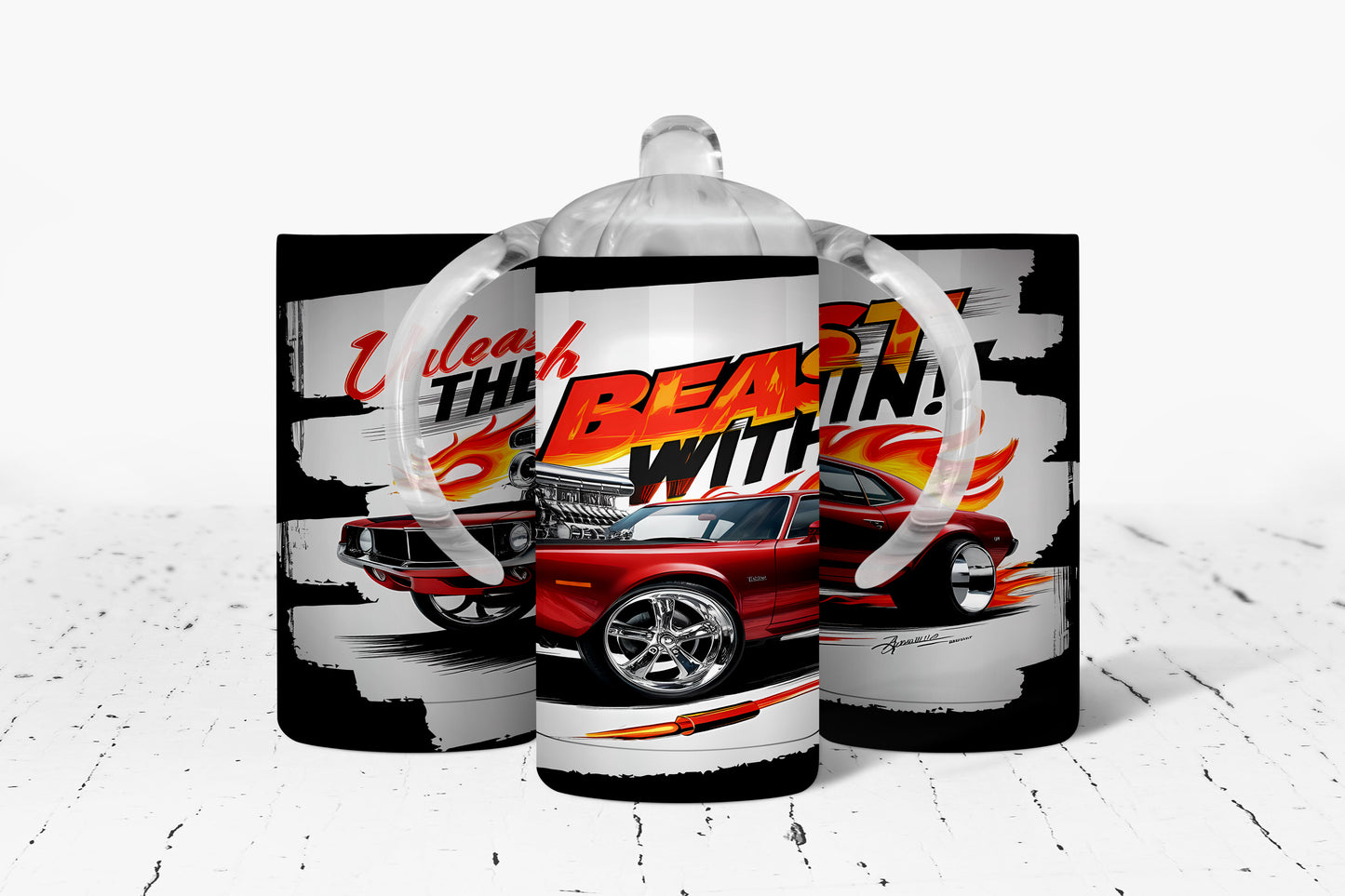 Classic Car Hot Wheels Kids Dual Lid Sippy Cup Tumbler - 5345