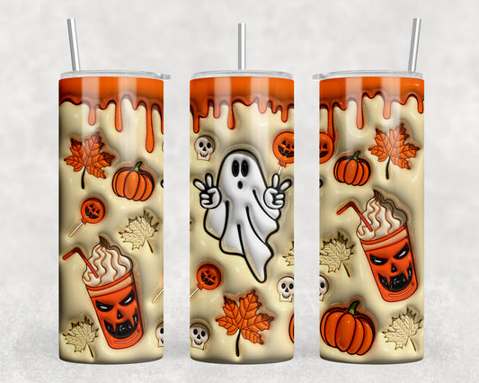 Fall Halloween Inflated 20oz Skinny Tumbler - 5348