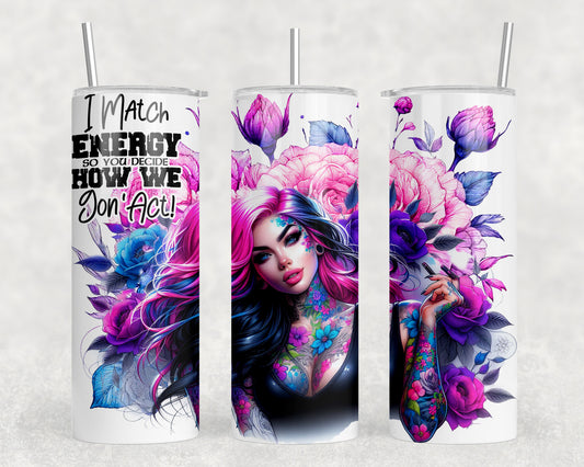 Funny Tattoo Girl 20oz Skinny Tumbler - 5352