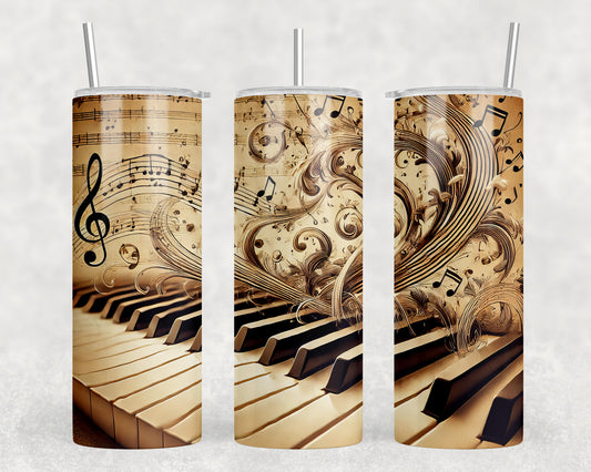 Piano Music Notes 20oz Skinny Tumbler - 5358