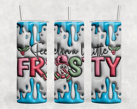 Winter Frosty Christmas Inflated 20oz Skinny Tumbler - 5359