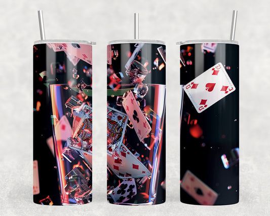 Playing Cards 3D 20oz Skinny Tumbler - 5366