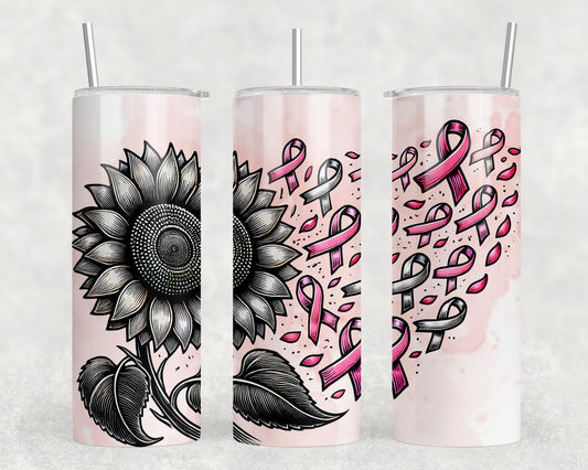 Breast Cancer Awareness Sunflower 20oz Skinny Tumbler - 5369