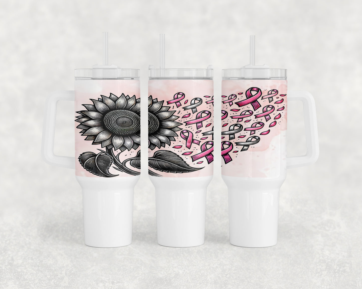 Breast Cancer Awareness Sunflower 40oz Tumbler - 5369