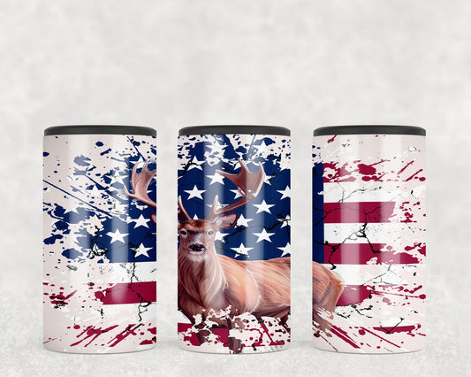 American Flag Buck 5-in-1 Can Hugger Tumbler - 5380